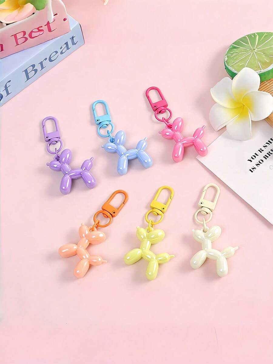 50pcs/20pcs/10pcs/5pcs/1pc Laser Cut Balloon Dog Keychain - Cute Puppy Backpack Charm, Key Pendant, Backpack Charm, Key Charm, Phone Charm, Suitable For Decorating Backpacks, Keys, Phones, Clothing, Etc. - Balloon Puppy - View 1