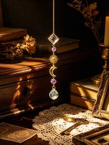 1pc Dreamy Amethyst Prism Suncatcher, Rainbow Maker Window Hanging Decor, Suitable For Room, Home, Bedroom, Wall, Patio And Outdoor Decoration, Ideal Gift For Birthday, Graduation, Mother's Day, Valentine's Day And Christmas, Perfect Gift For Female Friends - Multiple Styles - View 6
