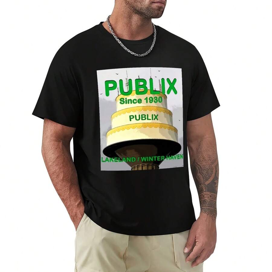 Publix Super Market Florida Poster Work 1 T-Shirt Soft Stretch Short Sleeve Top - Shape - View 1