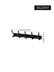 1pc Over-The-Door Coat Rack - Coat Hook Rack, No Drilling Required, Clothing Storage Rack, Entryway Door Coat Rack, Wall-Mounted Coat Hook - Black - View 6