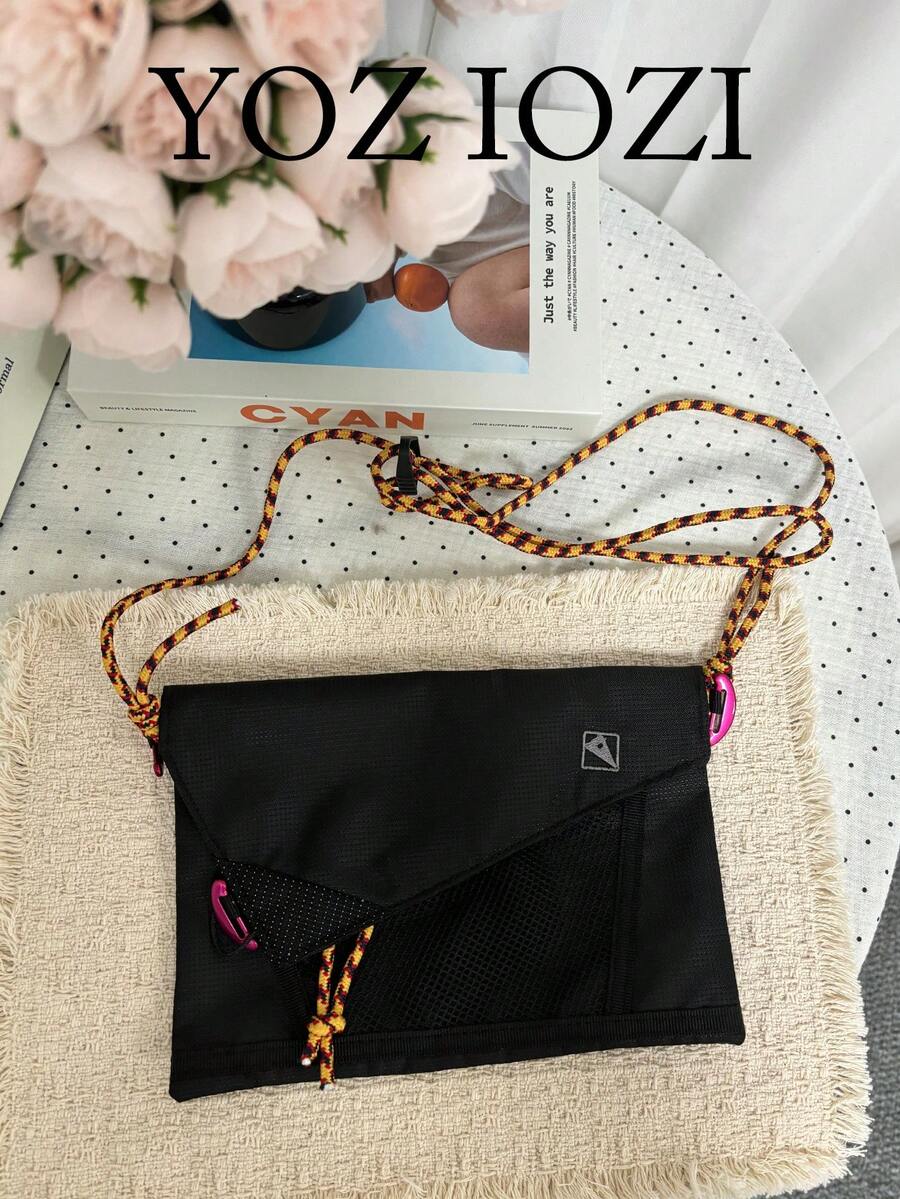 小眾設計珠飾刺繡水桶包,夏季丹寧質感單肩包,新中式時尚百搭通勤、出遊、購物女款斜挎包 - 黑色 - 查看 1
