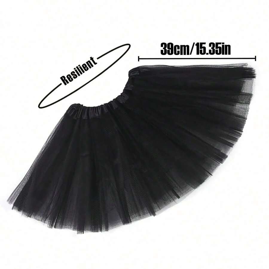 Neon Color 3-Layer Tutu Skirt, 1-Piece Set, Polyester Material, Suitable For Parties And Performances, Suitable For Teenagers And Adults, Suitable For Halloween, Christmas, Easter And Other Holidays - 40cm Skirt Length - View 1