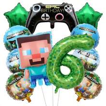 New Steve Pixel World MC Themed Party Balloon Set Birthday Party Decoration Balloons - View 5