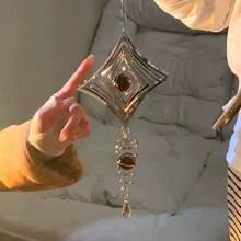 [3D不鏽鋼風力旋轉裝飾] 3D不鏽鋼風力旋轉裝飾，適用於戶外使用 | 反光金屬雕塑裝飾，螺旋設計，花園裝飾，鳥類驅趕 - 稜形 - 查看 5