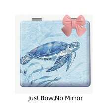 Ocean Series Portable Makeup Mirror, Foldable, Lightweight, Ultra-Thin, Convenient Hand Mirror, Durable PU Leather, Suitable For Various Scenarios And All People, Foldable Square, Portable - Multicolor - View 11