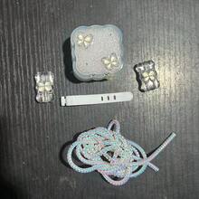 5 piezas Funda protectora de cable de carga de resina con rhinestones en forma de mariposa TPU, compatible con iPhone 17 Pro Max/cargador de 40W, protección anti-doblado - transparente - Ver 4