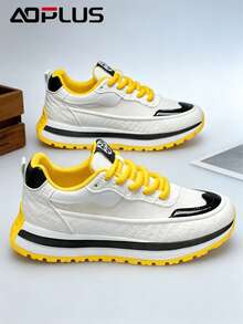 AoPlus Retro Outdoor Sports Shoes With Comfortable Breathable Memory System, Molded PU Cushioning Base, Inheriting Classic Design Aesthetics - 黃色 - 查看 6