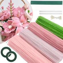 80/300/400/575pcs Pipe Cleaner Sticks Pink Floral Handmade Set With Tutorial Video, Graduation Season Back To School Crafts, Student And Family Holiday Gift, Photo Frame Floral Decoration, Travel Souvenir Gift - Multicolor - View 2