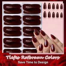 Press On False Nails - Burgundy - View 2