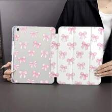 水彩粉色蝴蝶結印花平板保護殼，相容 iPad 10代 10.9 吋 2022/Air 13(M3 2025)/Air 11(M3 2025)，相容 、Pad、Matepad、Pad、Honor Pad - 彩色 - 查看 3