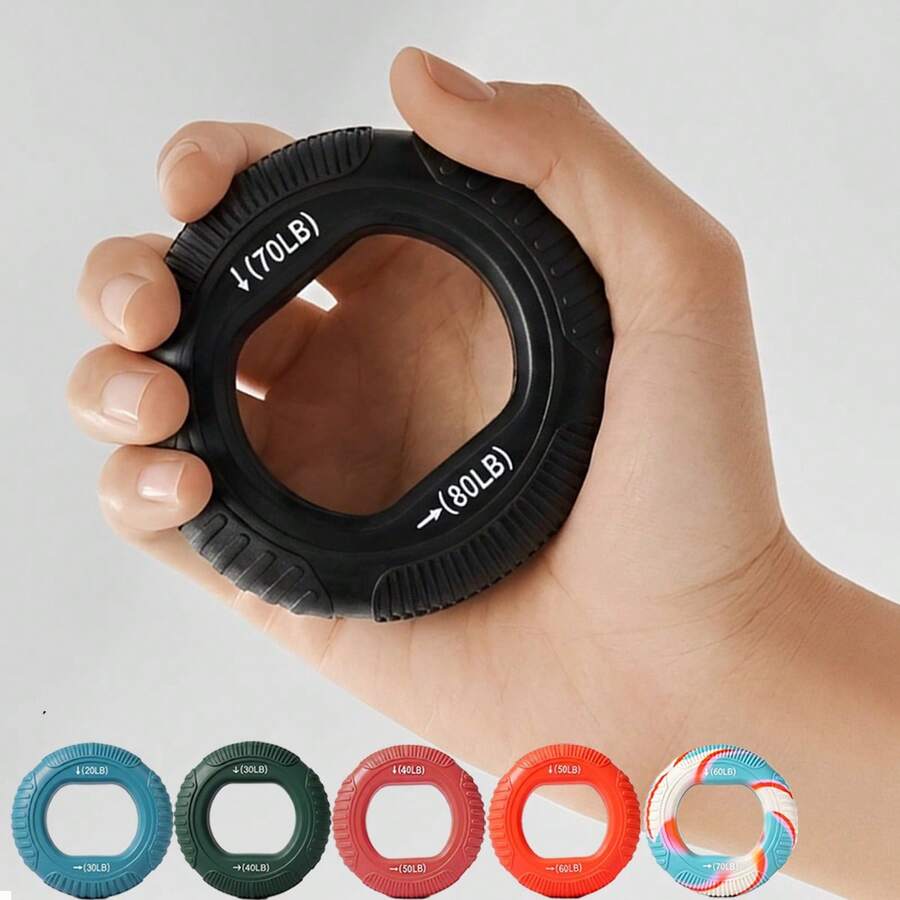 Silicone Finger Grip Ring, Adjustable Resistance, Hand And Wrist Exercise, Muscle Strength Training - View 1