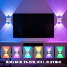 1pc/2pcs RGB Motion Sensor Wall Light, Rechargeable Magnetic Night Light, 3 Color Temperatures, Remote Control (Battery Not Included), Dimmable, Suitable For Bedroom, Hallway And Stairs - RGB Wall Light - View 6
