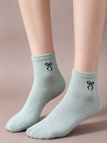 1/5/10/15/20 Pairs Women's Random Color Short Socks, Dopamine Sweet Versatile Bowknot Design, Suitable For Daily Wear - Multicolor - View 10