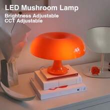 Modern Minimalist LED Mushroom Decorative Table Lamp, 3-Color Dimmable Romantic Art Desk Lamp, USB Powered Reading Light, Home Decor Atmosphere Lamp, Suitable For Bedroom, Living Room, Dining Room, Party Decoration - Multicolor - View 2