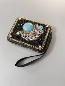 Hot-Selling Bohemian Style Card Holder With Money Tree, Eye, Peacock, Leaf Patterns, Large Capacity Multi-Function Card Storage Bag, Creative Gift Choice For Best Friends And Yourself - Multicolor - View 9