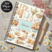 1 قطعة كتاب وصفات ملون لعشاق الطهي، مخطط وجبات DIY & كتاب طبخ عائلي، مثالي لجمع الوصفات مع ديكور مطبخ حيوي لوازم مدرسية - A - مشاهدة 3