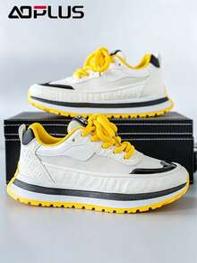 AoPlus Retro Outdoor Sports Shoes With Comfortable Breathable Memory System, Molded PU Cushioning Base, Inheriting Classic Design Aesthetics - 黃色 - 查看 5