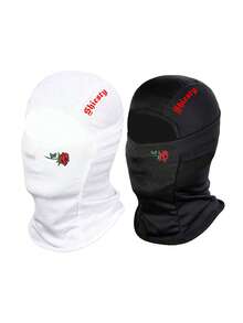1pc/2pcs Unisex Solid Color Printed Balaclava Hat Set, Single Hole Head Cover, Full Face Mask For Cycling, Suitable For Daily Wear And Outdoor Activities - Style 7 - View 24