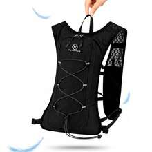 Running Backpack, Sports Backpack, Lightweight Adjustable Jogging Vest With Phone Pocket, Marathon Running Vest With Pockets, Unisex (Backpack Only) - Black - View 1