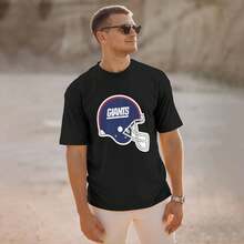 New York Giants Men's T-Shirt, Soft And Stretchy Cotton, Round Neck, Comfortable Slim Fit, Breathable And Durable, Basic For Everyday Wear, Office Or Casual Outings - 黑色 - 查看 2