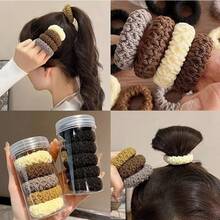 Hollow Metal Ventilated Massage Comb, Multi-Color Thick Hair Tie Set, Anti-Static Detangling Styling Comb And Elastic Hair Tie Combination, Suitable For Home And Salon Hair Care - Silver Comb - B Style Hair Tie - View 10