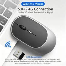 Wireless Mouse, Rechargeable Mouse, Gaming Mouse, Dual Mode, BT5.2 Compatible, 2.4G USB Silent Mouse, Suitable For Laptop, Tablet - Multicolor - View 11