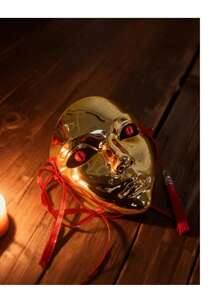 4pcs/Set-Vintage Handmade Full Face Highly Attractive Gold Mask, Multiple Colors To Choose From, Mysterious Role Play Prank Tech-Style Makeup Party Supplies, COS, Game Theme, Masquerade Ball - Multicolor - View 11