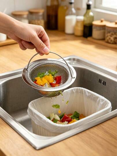 1 Multifunctional Stainless Steel Kitchen Sink Filter, Kitchen Sink Basket, Kitchen Small Tools, Kitchen Supplies, Household Essentials, Bathroom Sink Filter, Bathroom Supplies, Kitchen Accessories