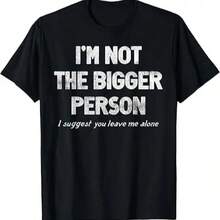 sticas con frases graciosas y diseños geniales para chicos, camiseta unisex de cuello redondo para hombre y mujer, camiseta casual de verano con cuello redondo, 100% algodón de alta calidad. - Negro - Ver 1