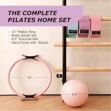1PC Pilates Ring Set, 38CM Pilates Ring, Mini Ball, 3 Resistance Bands And Yoga Ball Kit, Home Body Shaping Arm, Thigh And Core Training Set - Multicolor - View 3