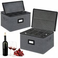 Boîtes de rangement pour verres à pied - Gris foncé 2 pièces - Voir 1