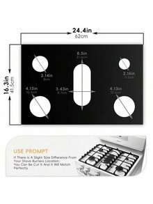 1pc Gas Stove Burner Cover, Stove Top Protector Pad, Suitable For Samsung Gas Stove, Reusable, Non-Stick, Easy To Clean, Kitchen Cooking Accessory - Multicolor - View 5
