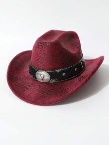 1pc Women's High-Quality Faux Crocodile Embossed Cowhide Leather Band Hat, European & American Style Western Cowboy Hat, Fashionable Minimalist Versatile Jazz Hat, Suitable For Daily Wear, Party, Western Themed Events, Gatherings, Cosplay, Graduation Ceremony, Masquerade Ball, Holiday, Birthday Celebration, Concert - Top Hat - View 4