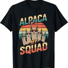 Alpaca My Squad Funny Alpaca Lover Animal Group T-Shirt - Black - View 11