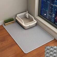 Double-Layer Honeycomb Design Cat Litter Mat, Waterproof, Anti-Slip And Urine-Collecting Function, Helps Collect Cat Litter, Suitable For Various Cat Litter Boxes, Sandboxes, Cat Supplies, Cat Bedding, Cat Beds, Dog Feeding Mat, Urine-Proof Mat, Sleeping Mat - Black - View 7
