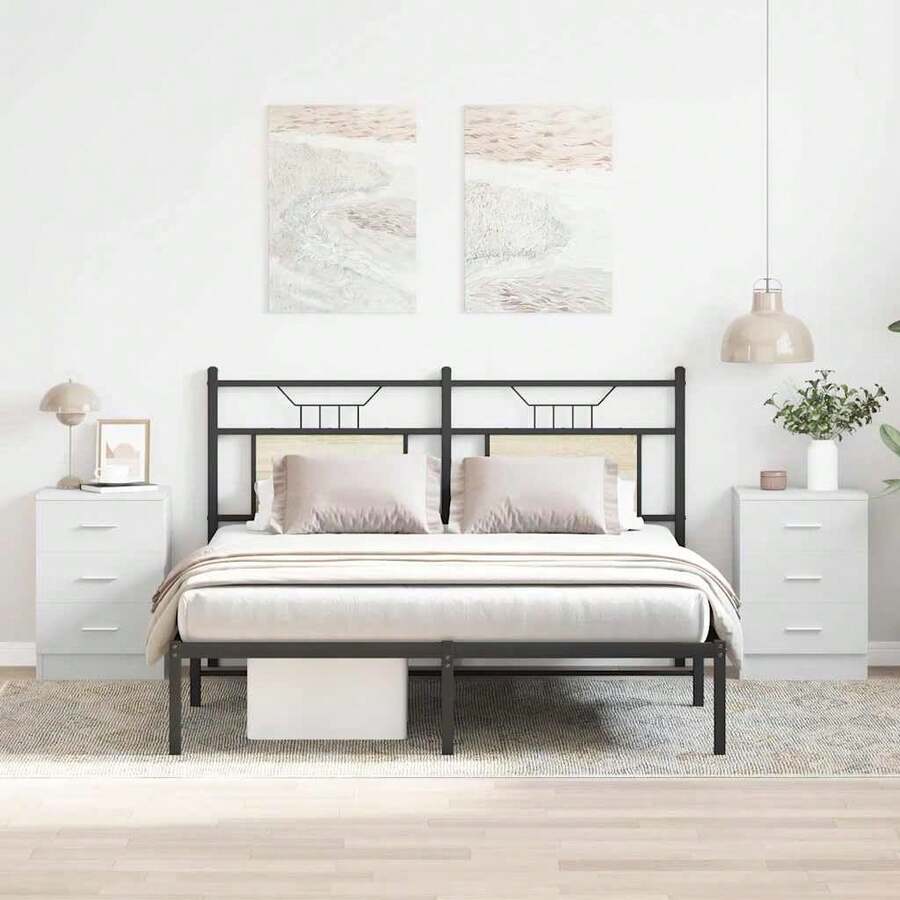 vidaXL 2X Nachtschrank 3 Schubladen Nachttisch Nachtkonsole Nachtschränckchen Nachtkommode Couchtisch Weiß 38x35x56cm Holzwerkstoff
