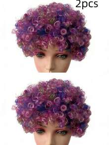 1pc Halloween Colorful Clown Wig, Clown Hairpiece For Halloween, Easter, Theme Party, Costume Accessory, Photo Prop - Multicolor - View 6