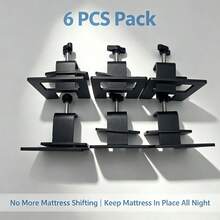 6pcs Adjustable Metal Mattress Fixing Clips, Non-Slip Mattress Fixing Blocks, Prevent Mattress Sliding, Screw-Fixed Metal Bed Frame Mattress Fixer - Black - View 5