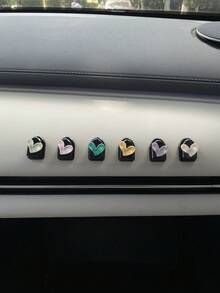 3個/6個裝愛心造型迷你車用掛鉤，高級優雅車內掛鉤，極簡愛心配件，ABS自黏式前置控制台收納掛鉤，卡通便利迷你奢華掛鉤，多功能隱形無痕車用掛鉤 - A - 查看 2