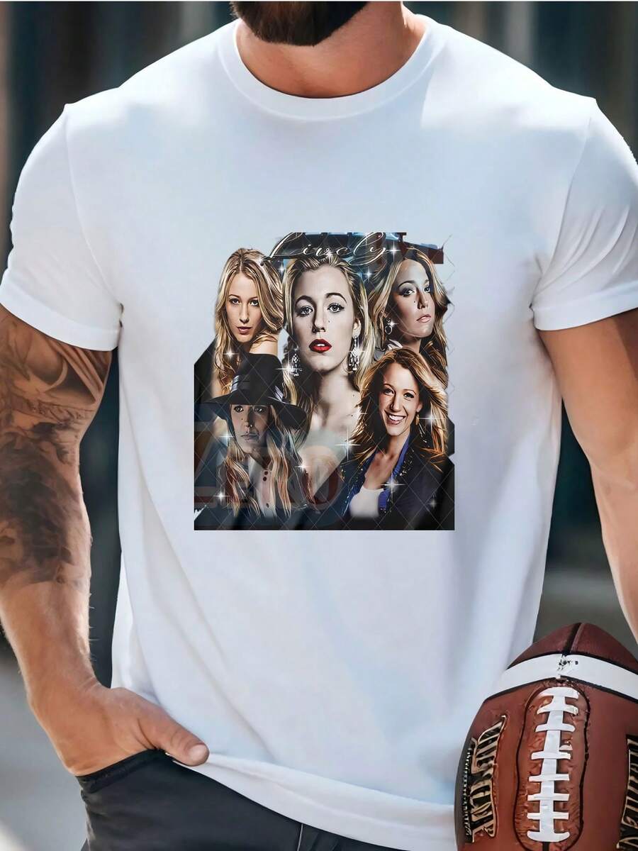 Camiseta para hombre lista y personalizada Blake Lively Camiseta vintage Camiseta unisex para adultos y jóvenes Camiseta vintage de cuello redondo Más vendida Camiseta de manga larga y camis - Blanco - Ver 1