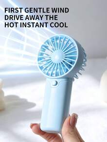 AOYI Small Portable Handheld Fan, Battery Powered Personal Handheld Fan, One-Button Control, Essential Cool Breeze For Summer, Suitable For Travel, Home, Office, School, Vacation, Outings, Eyelash Makeup (AAA Batteries Not Included) - Handheld - View 6