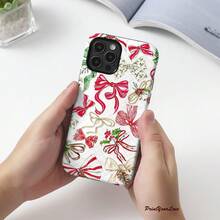 [Ships From Germany/France/Spain/Italy] Phone Case - Christmas Bow Pattern 2-In-1 Screen Protector, Stylish Protective Case, Valentine's Day Gift, Compatible With Apple 11-17 Pro/Max/Plus/Air And Galaxy S21-S26 Ultra, Drop-Proof, Wear-Resistant, Anti-Yellowing, Perfect Gift - 1 Image - View 7