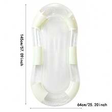 Flotador inflable para piscina con bloques de color crema, malla transparente con purpurina, tumbona acuática - Blanco - Ver 5