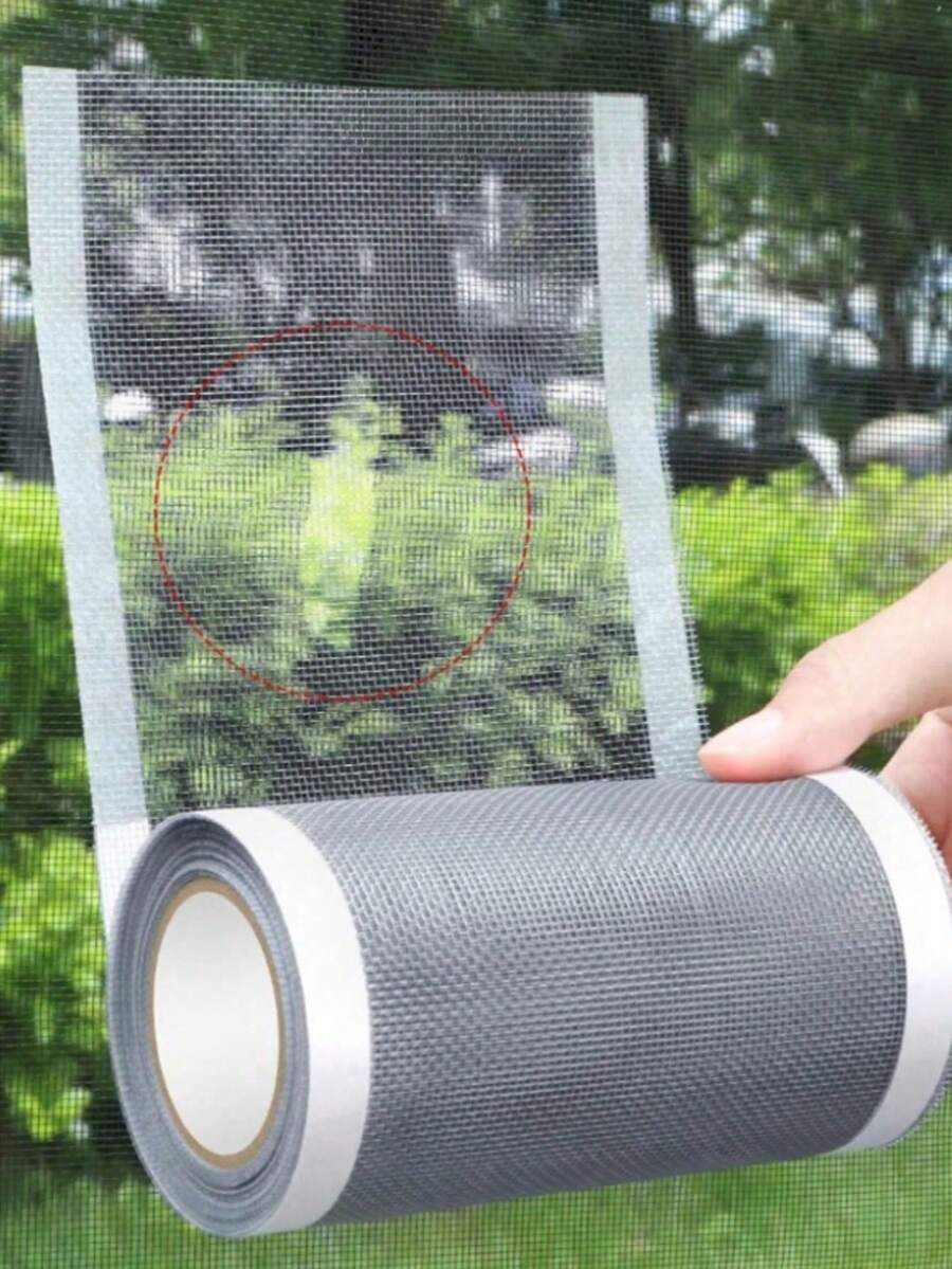 1組防水超強螢幕修補膠帶－超強黏性膠帶，可用於修補蚊帳與防蟲紗窗，隱形自黏式撕貼補丁，適用於窗戶、門與宿舍紗窗，無需工具，1分鐘修補孔洞、撕裂與網格損壞，蚊帳與防蟲紗窗修補套件，終極螢幕修補方案