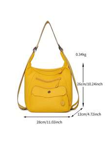 Women's Fashion Backpack Suitable For Daily Outings, Travel, Shopping And Strolling - Yellow - View 5