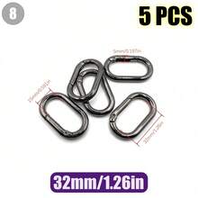 HSDOUBLE 5pcs Oval Metal Spring Hook Keychains, Suitable For Keyring Lanyards, Pet Collar Buckles, Wallet Keyring Replacement Parts - 5pcs - View 44