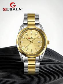 GUSALAI Men's Quartz Watch Zinc Alloy Calendar Wristwatch Casual Multi-Color Suitable For Daily Wear Valentine's Day Gift Birthday Gift First Choice - one-size - View 5