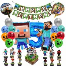 New Steve Pixel World MC-Themed Party Blue Number Balloon Set For Birthday Party Decorations - View 13