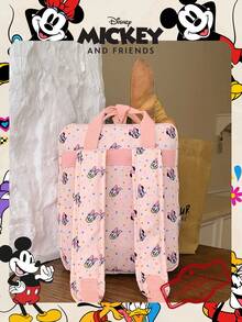 1pc Disney Officially Licensed Minnie Mouse And Daisy Duck Pattern Backpack, Pink Polka Dot Full Print Daypack, With 3D Character Decoration, Cartoon School Bag, Suitable For Fans/Girls/Students/Teens/Graduates, Perfect For Daily Use, Outings, Travel, Shopping And Back To School Season - Multicolor - View 10