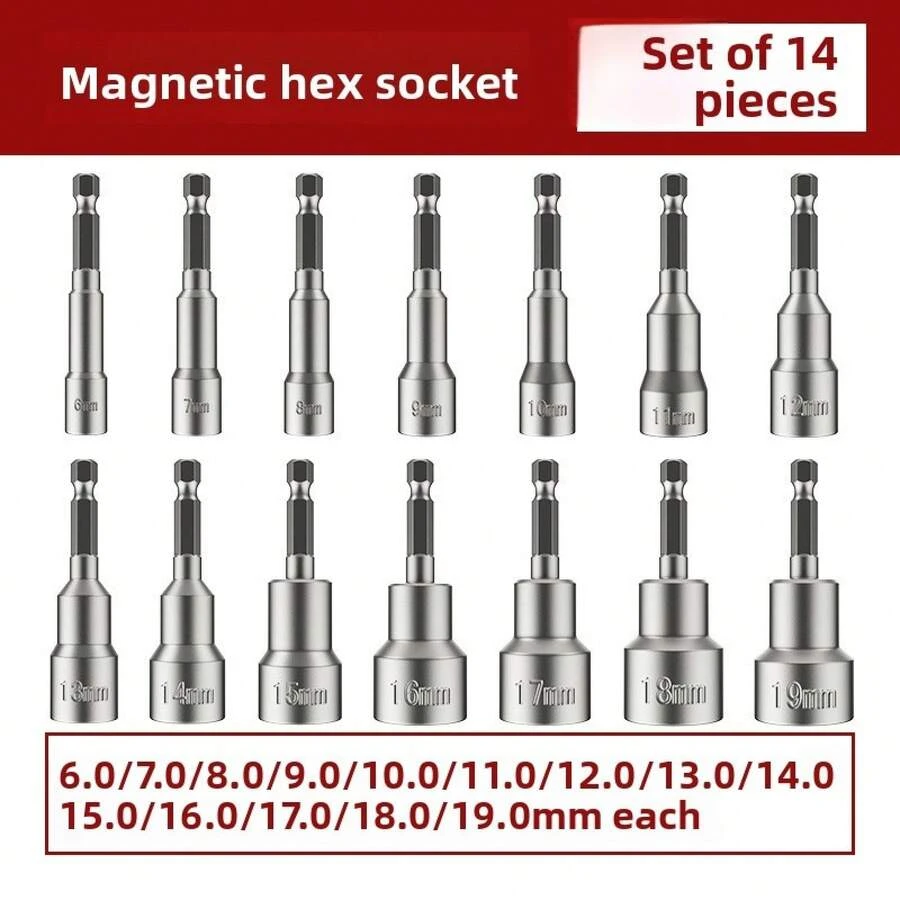 Long Hex Impact Socket Set - Heavy-Duty Extended Impact Sockets Compatible With Electric Impact Wrenches, Power Drills, And Pneumatic Screwdrivers; Designed For Removing Bolts And Nuts. - A - View 1